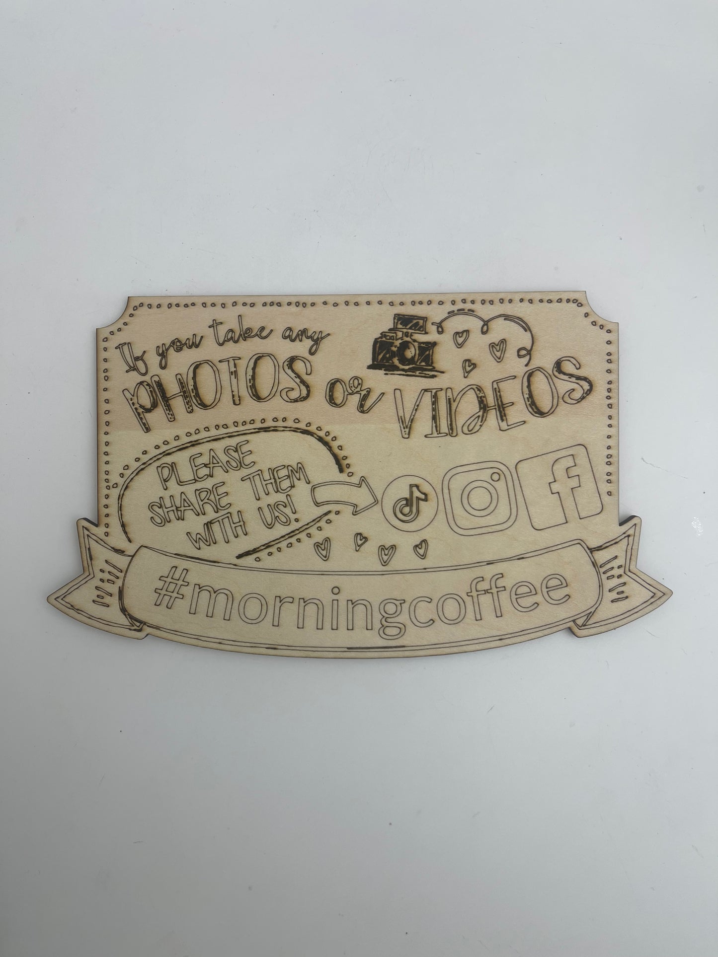 Tag Us On Social Media Laser Engraved Display Sign