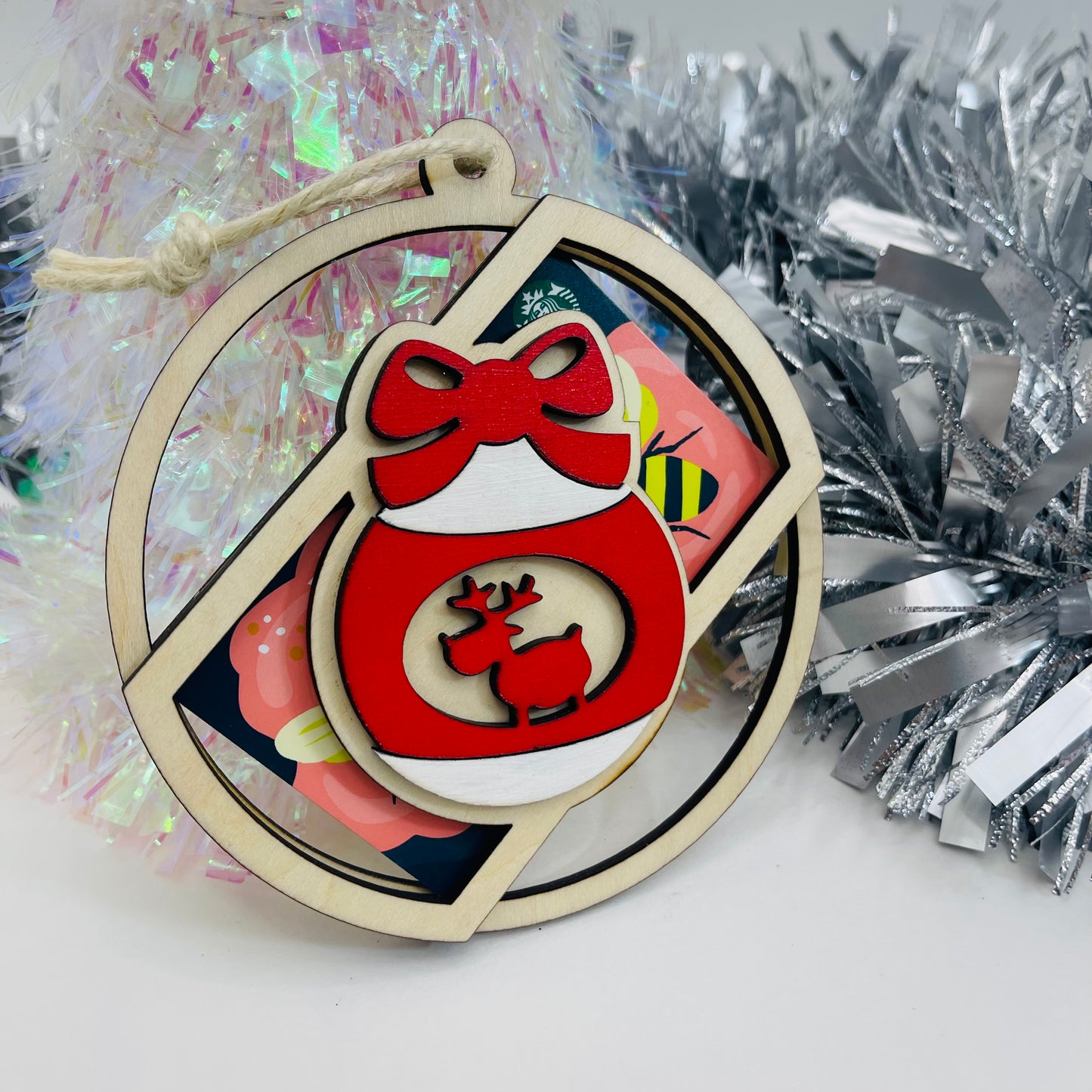 Reindeer Bauble Gift Card Holder Ornament