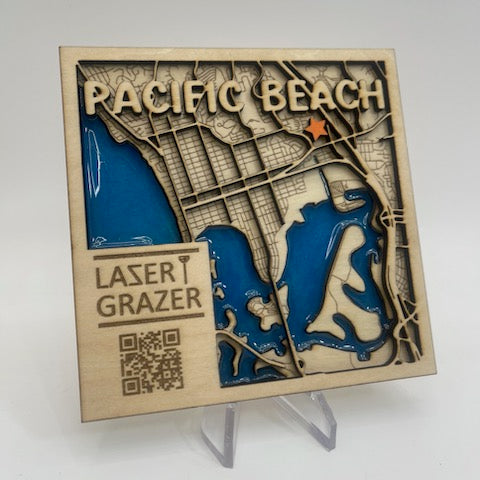 Custom Square Map - Space for Business Logo and QR Code